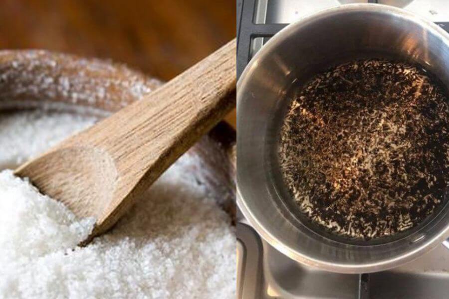 Sử dụng muối để làm sạch nồi cơm điện bị cháy