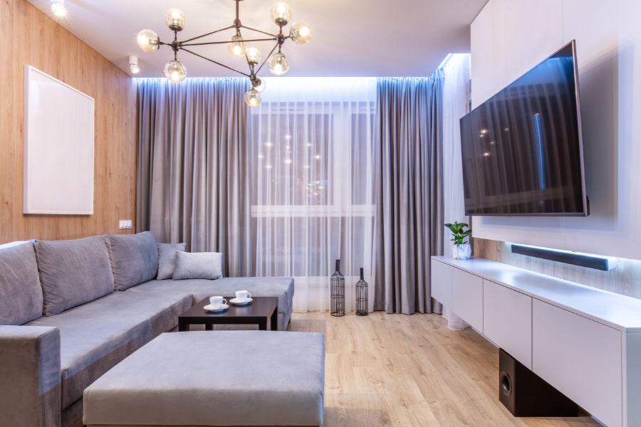 Thiết kế nội thất đèn giúp căn chung cư sáng sủa, rộng rãi hơn