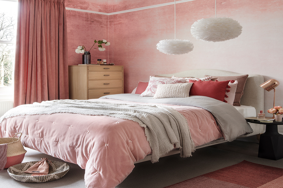Phòng ngủ hồng đào theo hơi hướng cổ điển
