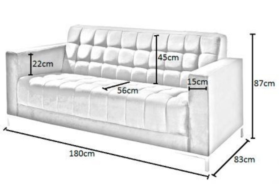Kích thước sofa băng phổ biến nhất hiện nay
