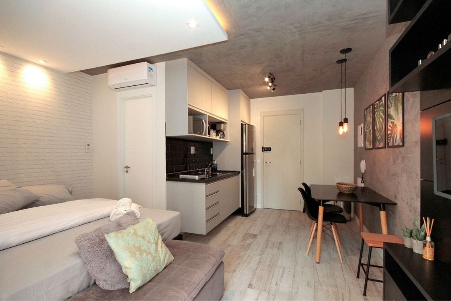 Tham khảo mẫu thiết kế nội thất căn hộ chung cư 30m2 2 phòng ngủ ấm cúng, gọn gàng