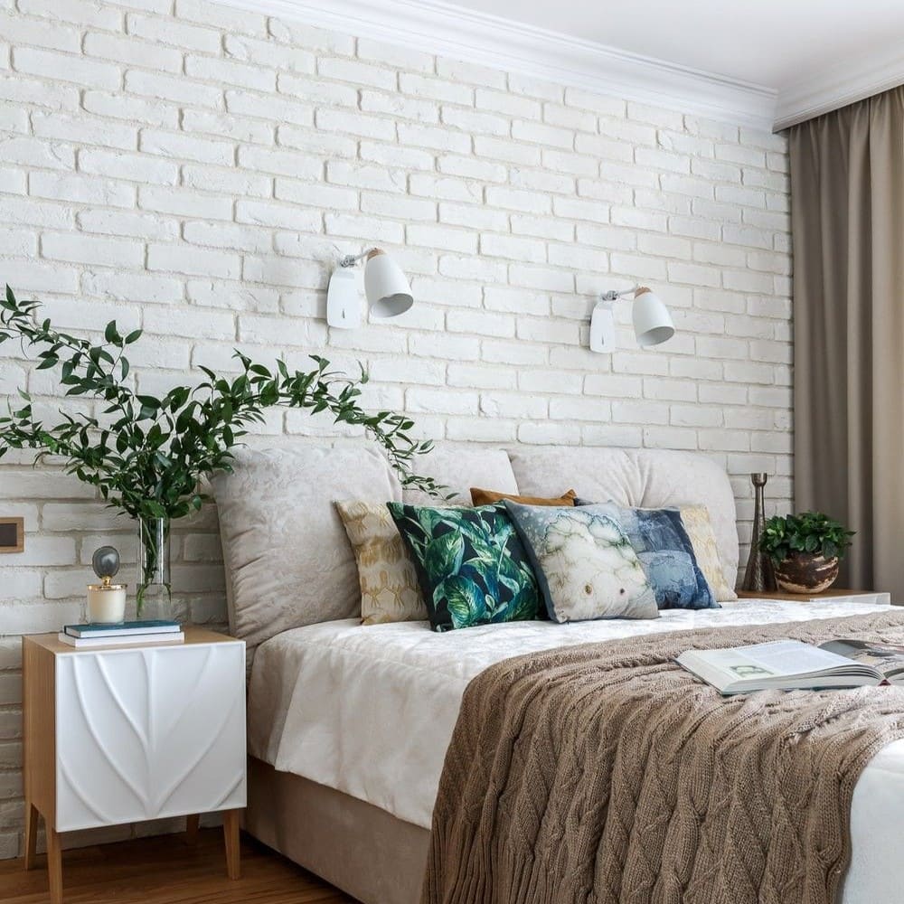 Wallpaper Dinding Kamar Bata Putih