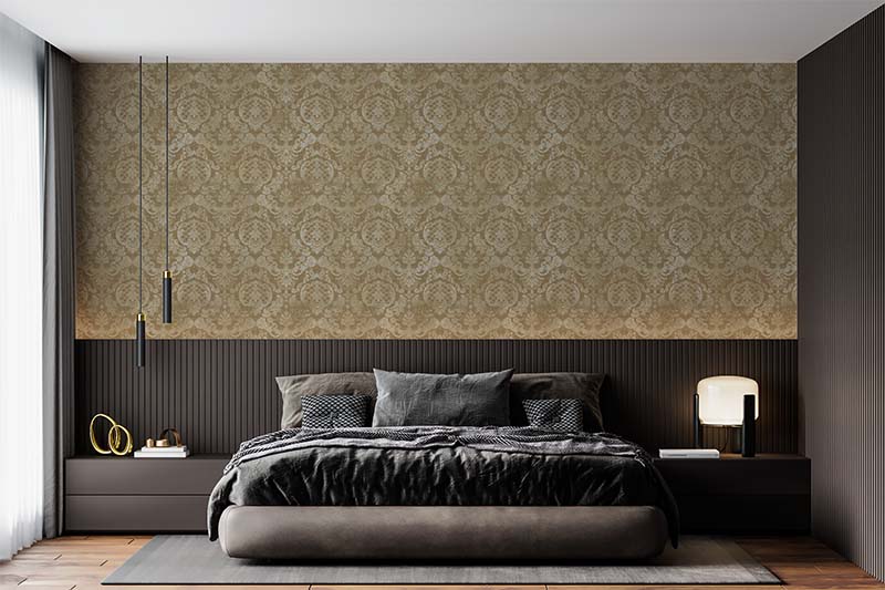 Wallpaper Dinding Kamar Damask