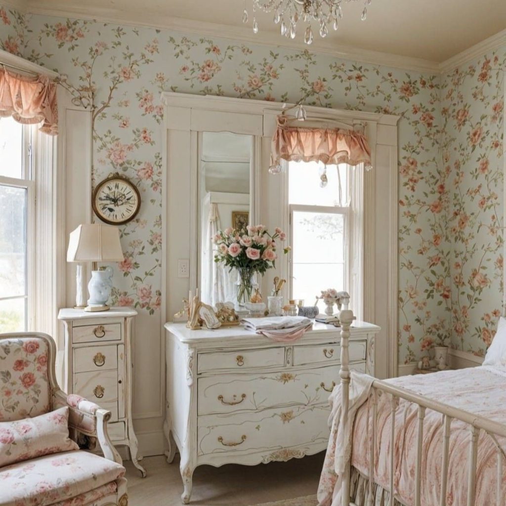 Wallpaper Dinding Kamar Floral