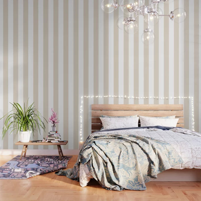 Wallpaper Dinding Kamar Garis Vertikal