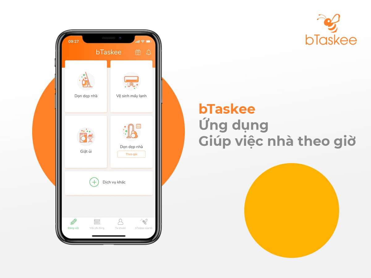 bTaskee ứng dụng giúp việc nhà theo giờ