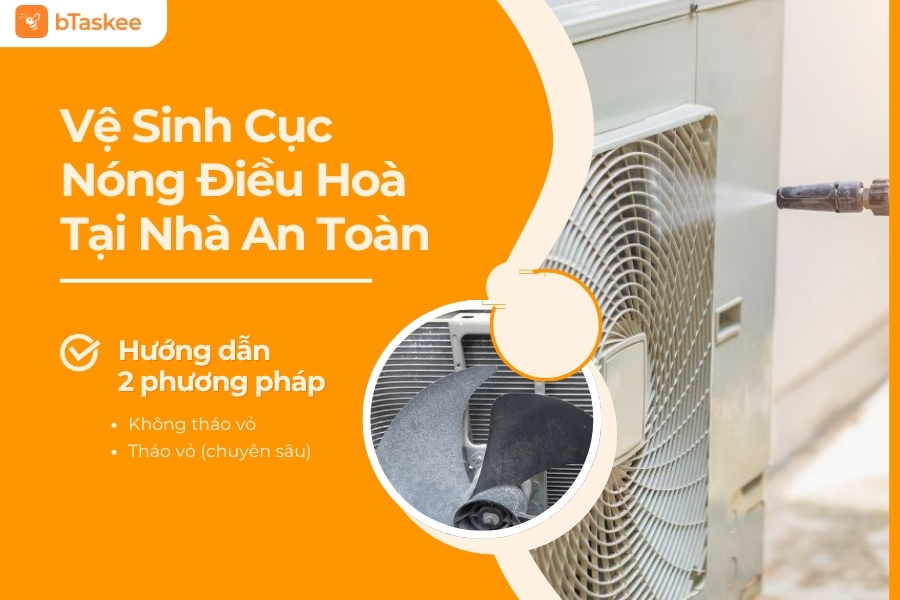 vệ sinh cục nóng điều hoà
