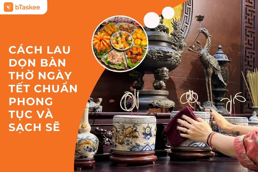 lau dọn bàn thờ ngày tết