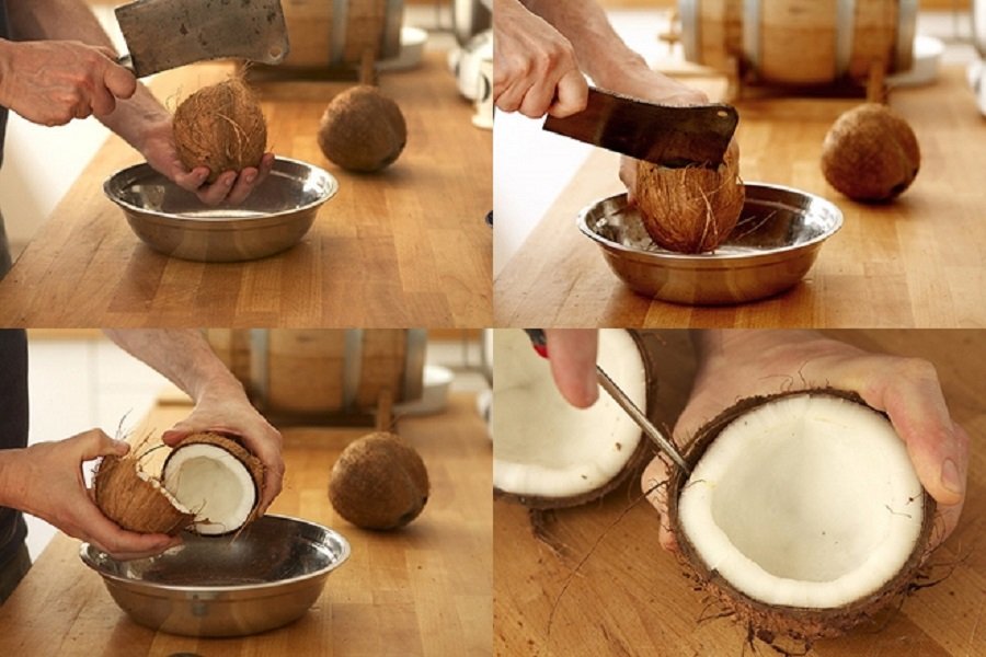 Cách tách dừa làm đôi, cách làm nước cốt dừa