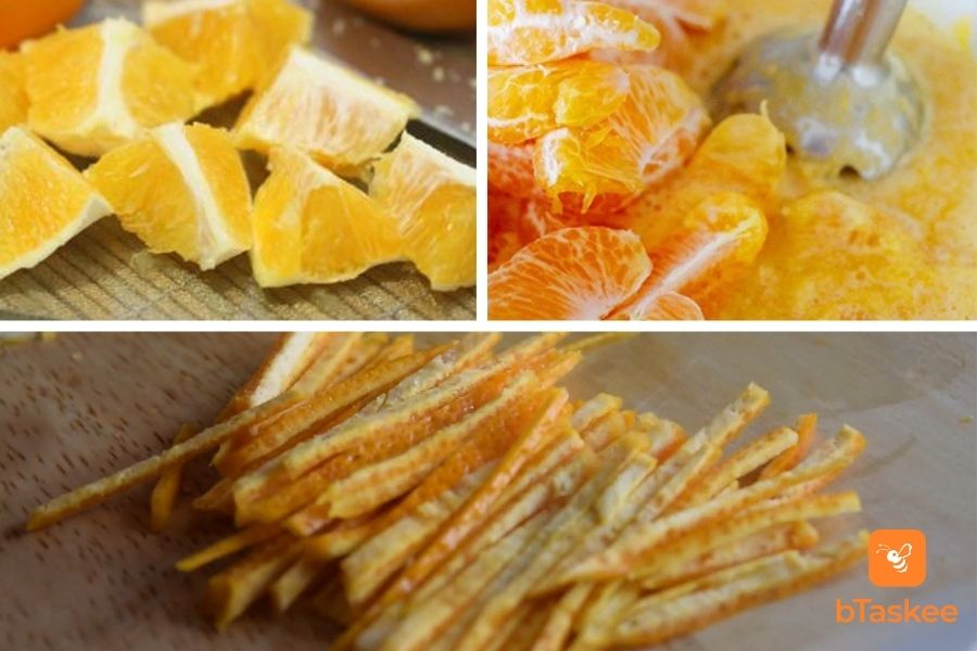 Sơ chế nguyên liệu làm mứt cam ăn bánh mì
