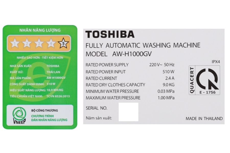 Cách chỉnh máy lạnh Toshiba và cách nhận biết tên bằng tem năng lượng