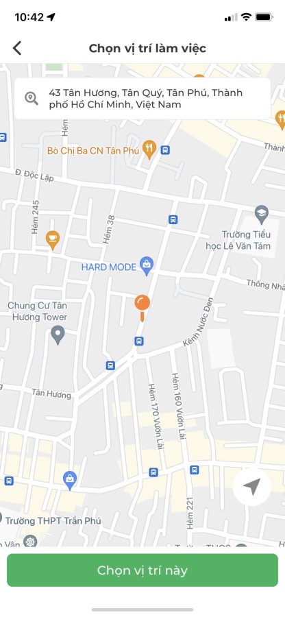 Nhập địa chỉ nhà tại quận Tân Phú