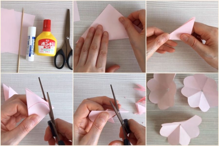 Cách làm hoa hồng bằng giấy.