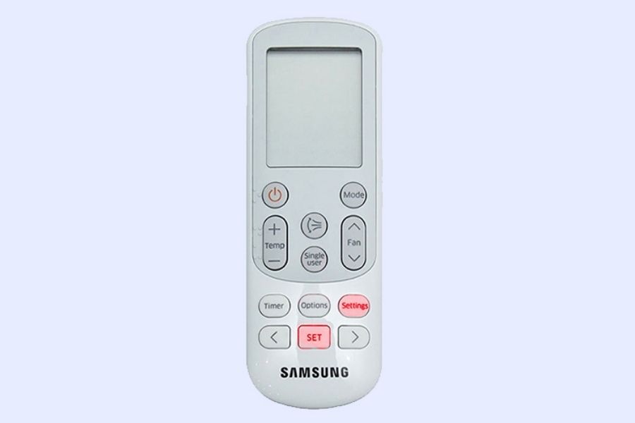 Ấn giữ phím Settings để tắt tiếng Beep cho điều hòa Samsung