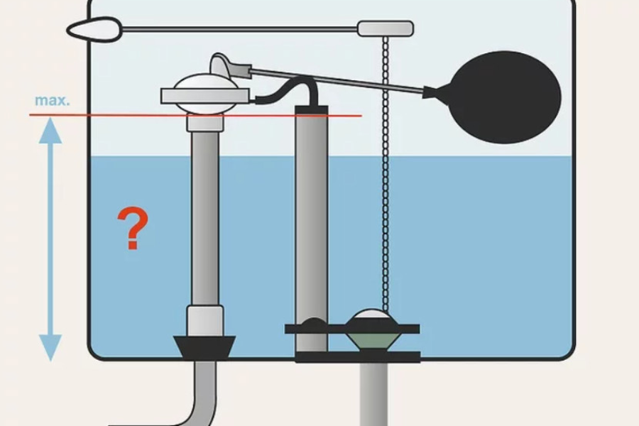 Sửa bồn cầu bị rỉ nước bằng cách điều chỉnh bóng phao nước