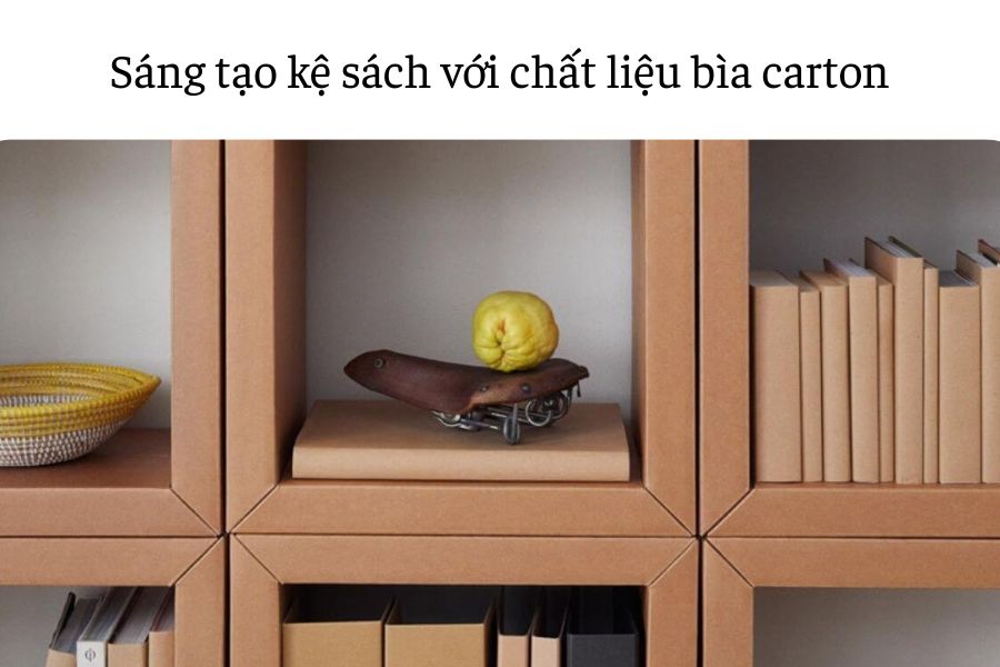 kệ sách bằng bìa carton