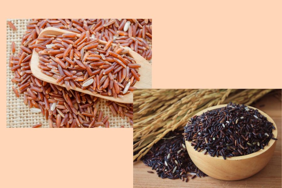Gạo lứt đen và gạo lứt đỏ giàu dinh dưỡng với hàm lượng calories thấp