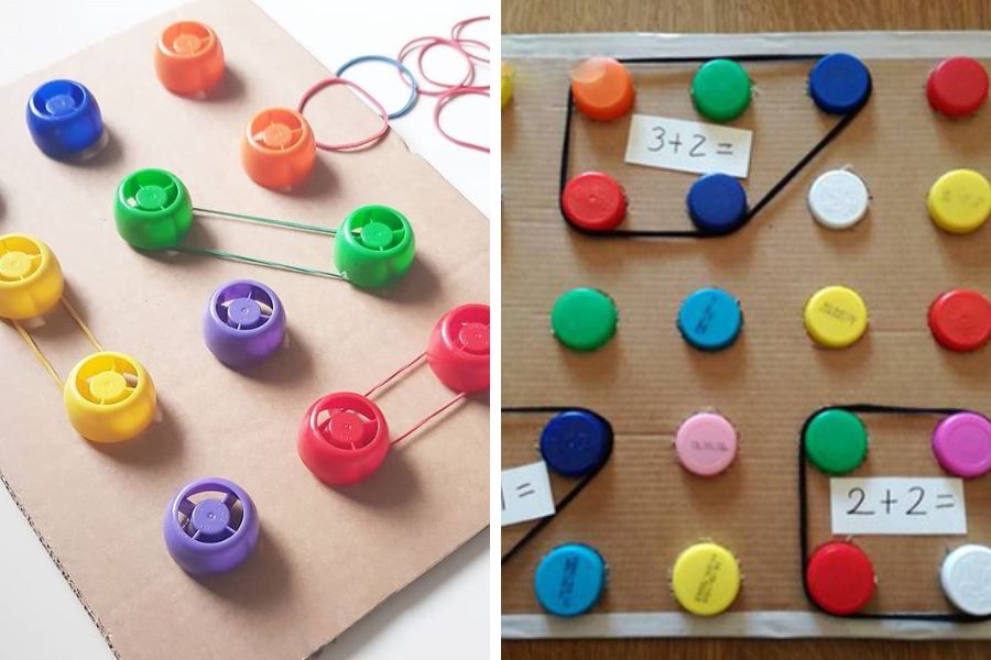 Học ngay cách làm đồ chơi toán học từ nắp chai nhựa cho bé vô cùng đơn giản