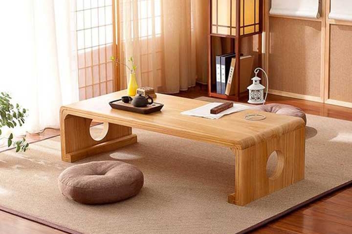 Mẫu bàn ăn kiểu Nhật bằng gỗ cổ điển