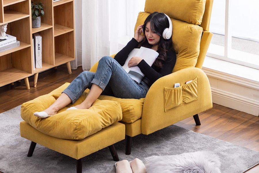 Sofa đơn ghế bành tạo cảm giác thỏa mái khi có thể tựa lưng cao