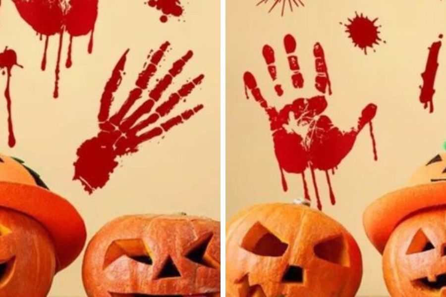 In hình bàn tay kinh dị để trang trí Halloween