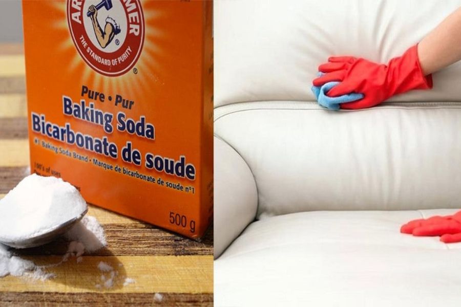 Sử dụng bột baking soda để khử mùi hôi trên ghế sofa
