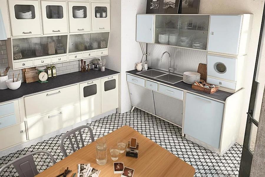Phòng bếp thiết kế theo phong cách Retro
