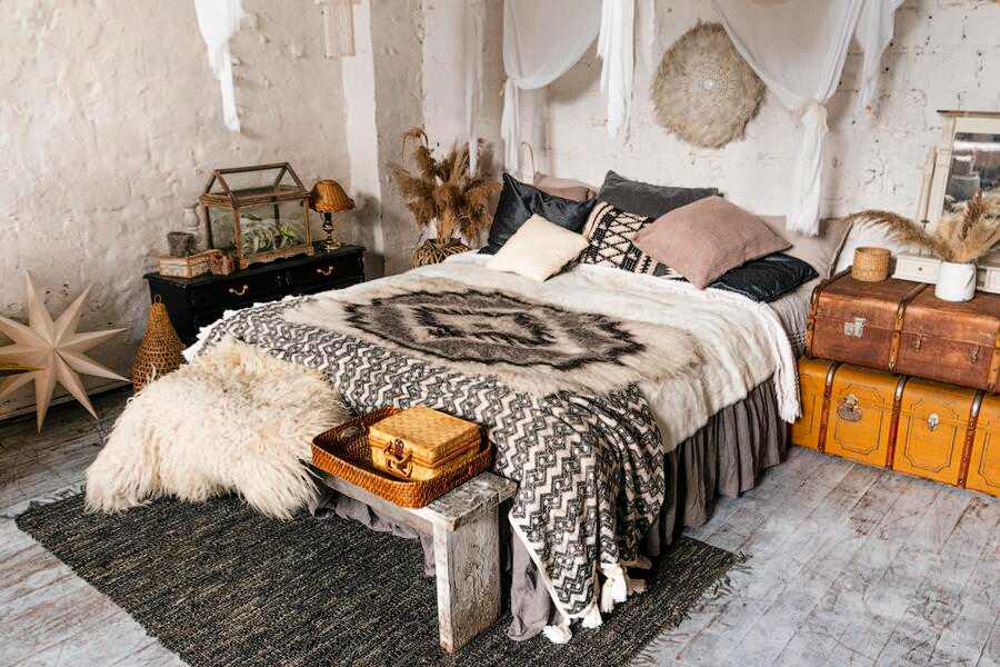 Phòng ngủ được thiết kế ấn tượng theo phong cách Vintage