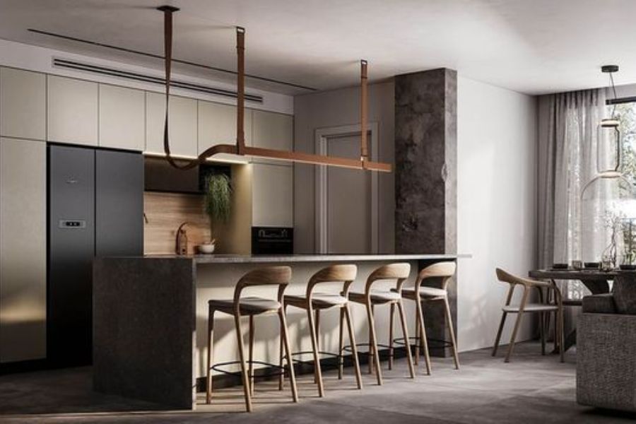 Quầy bar bếp ở chung cư mang lại sự hiện đại cho căn bếp