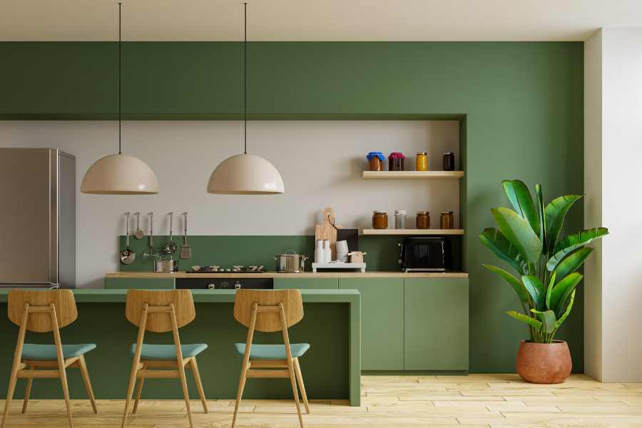 Trang trí cây xanh cho phòng bếp