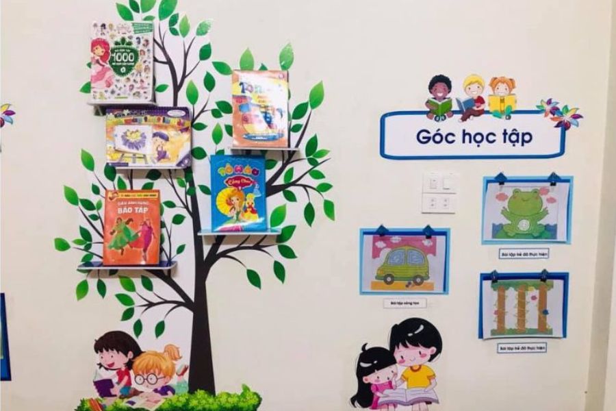 Trang trí góc mầm non mới nhất với góc mở học tập cho bé