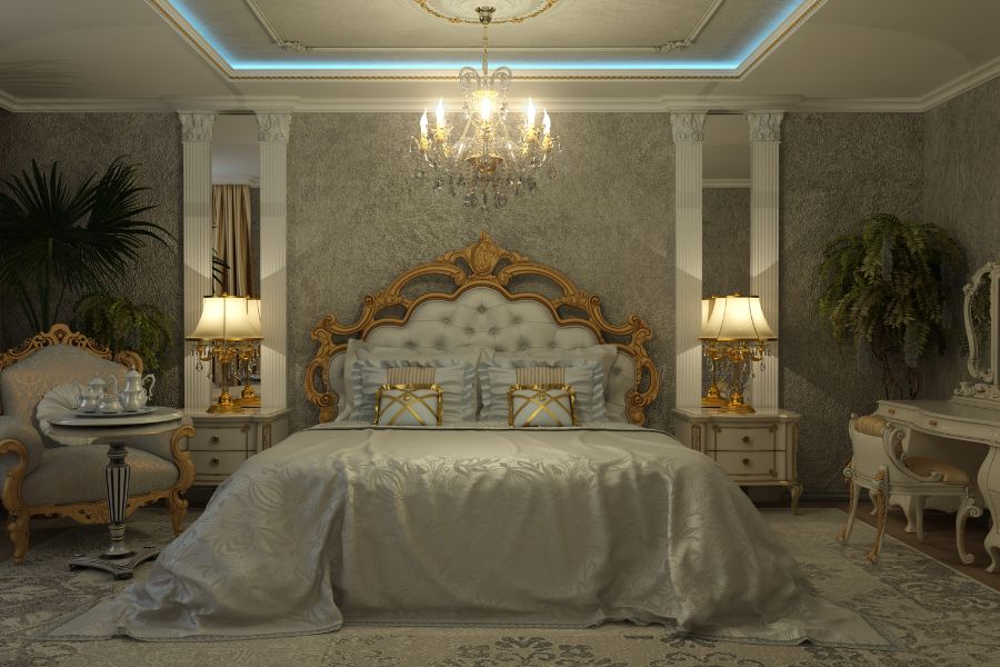 Nội thất phòng ngủ phong cách luxury mang đến sự ấn tượng cho không gian