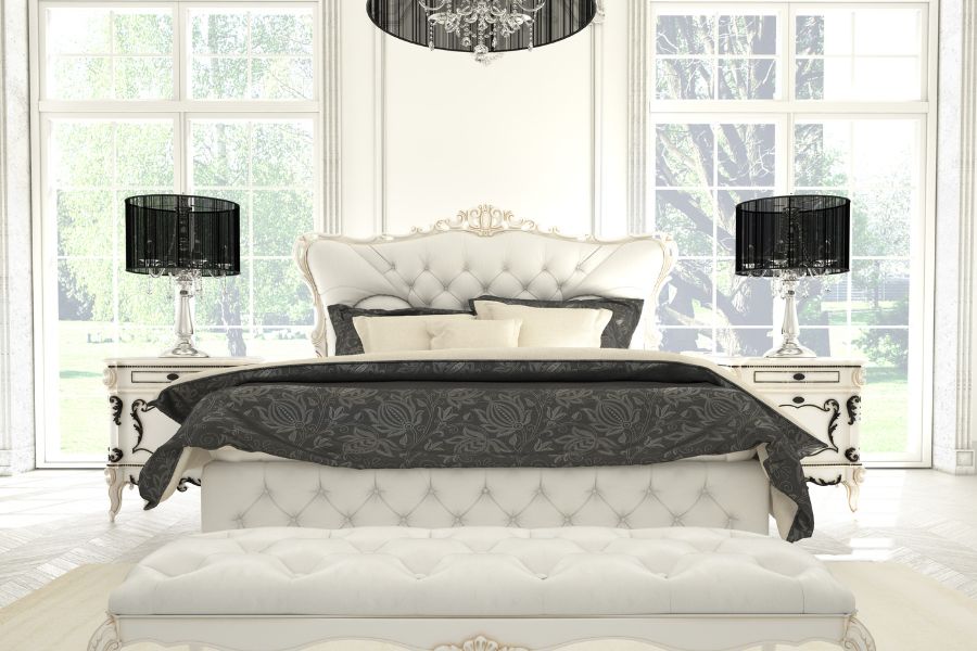 Phòng ngủ luxury với những vật dụng tối giản