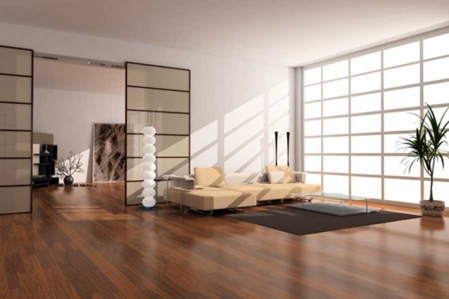 Sàn gỗ là một sự lựa chọn để sử dụng trong phong cách Zen