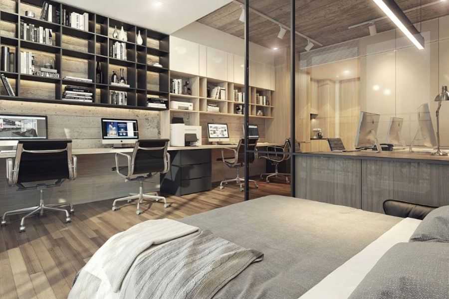 Thiết kế Officetel hiện đại tập trung vào nội thất căn phòng