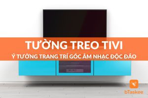 trang trí tường treo tivi phòng khách