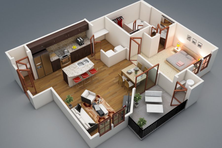 Chiều rộng nhà ở thích hợp theo kiến trúc giúp đảm bảo đầy đủ công năng và tiện nghi