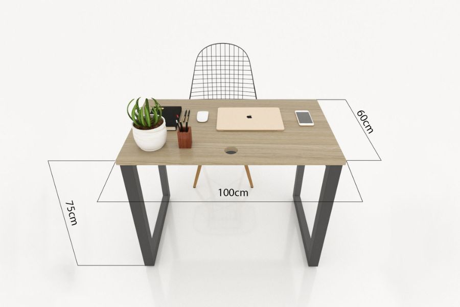 Kích thước bàn hình chữ nhật phổ biến là khoảng 0.75x0.6x1m