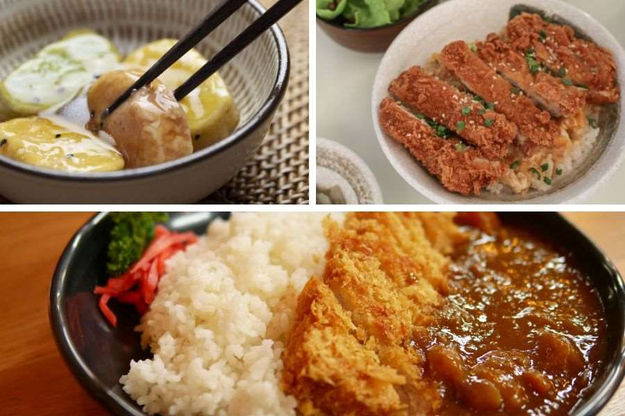 Cơm cà ri - Thịt heo chiên giòn (tonkatsu) - Nimono