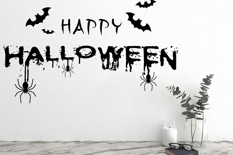 Trang trí Halloween cho văn phòng bằng hình dán vừa nhanh, tiện mà cũng rất tiết kiệm chi phí.
