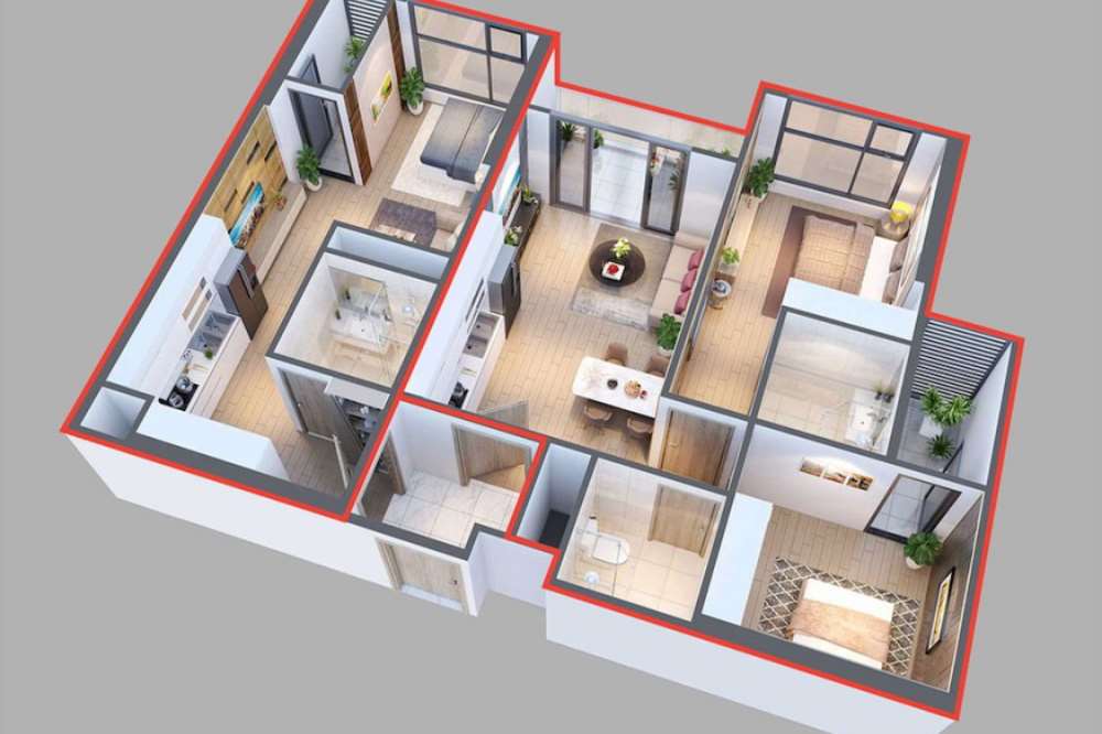 Mẫu thiết kế nội thất căn hộ dual key tối giản, tập trung vào công năng sử dụng của nội thất