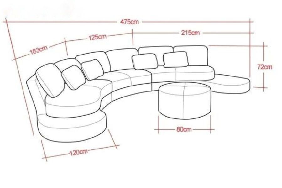 Kích thước ghế sofa hình tròn tiêu chuẩn