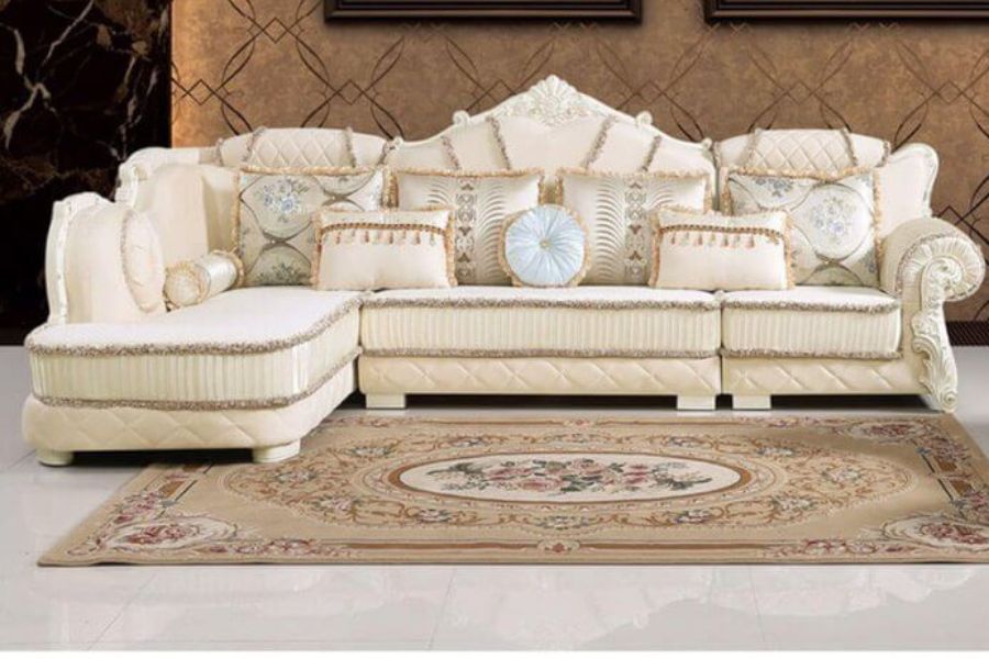 Màu sắc sofa tân cổ điển thường là trắng, đỏ hoặc vàng