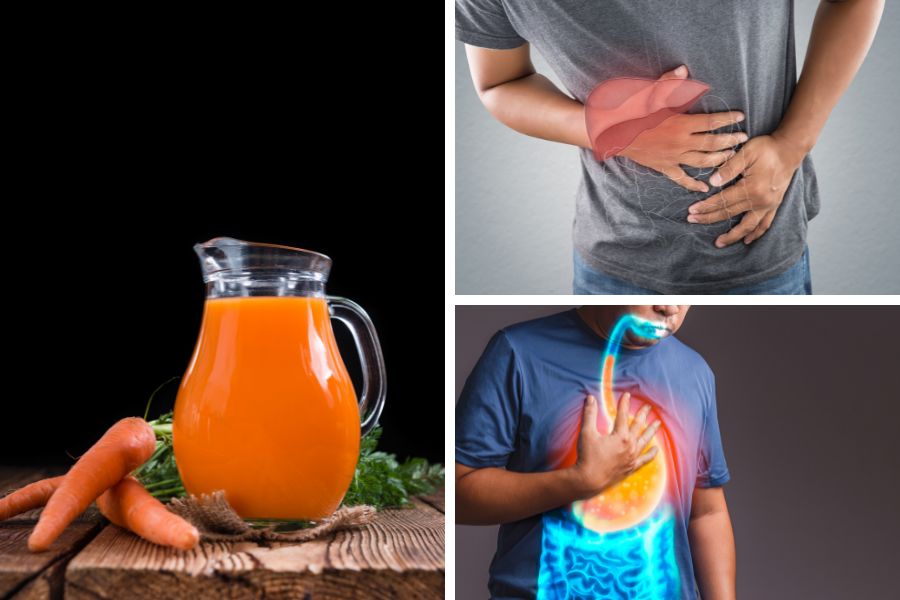 Người mắc các bệnh lý về gan, mật không nên sử dụng nước ép cà rốt