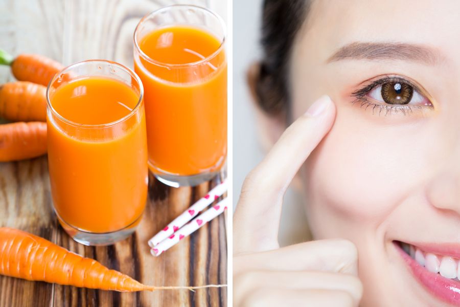 Có nhiều vitamin A trong cà rốt, giúp mắt sáng khỏe