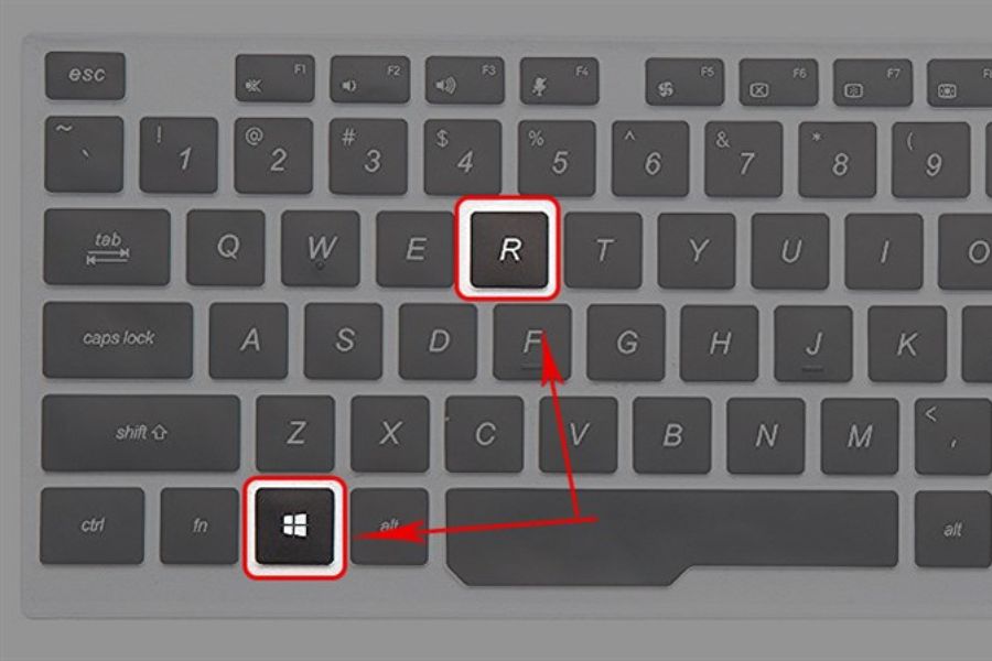 Nhấn tổ hợp Window + R trên bàn phím
