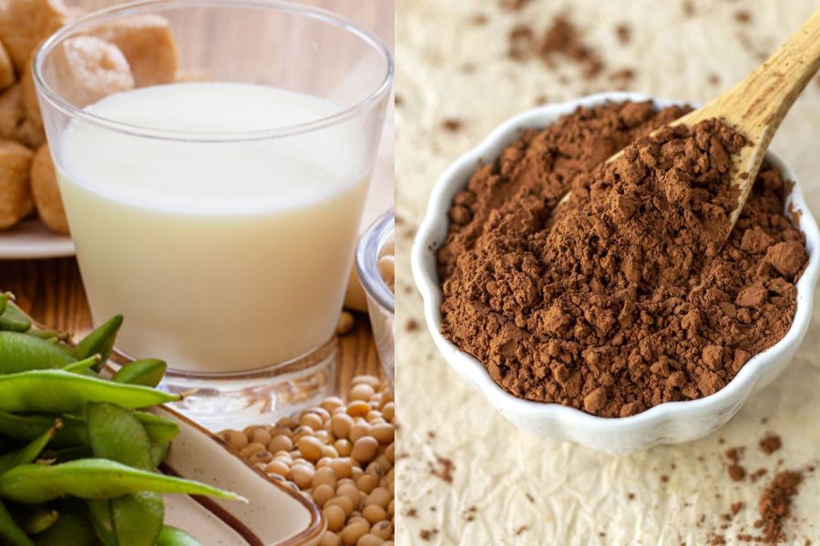Cacao mix cùng sữa đậu nành sẽ cho ra một loại hỗn hợp vô cùng tốt cho sức khỏe