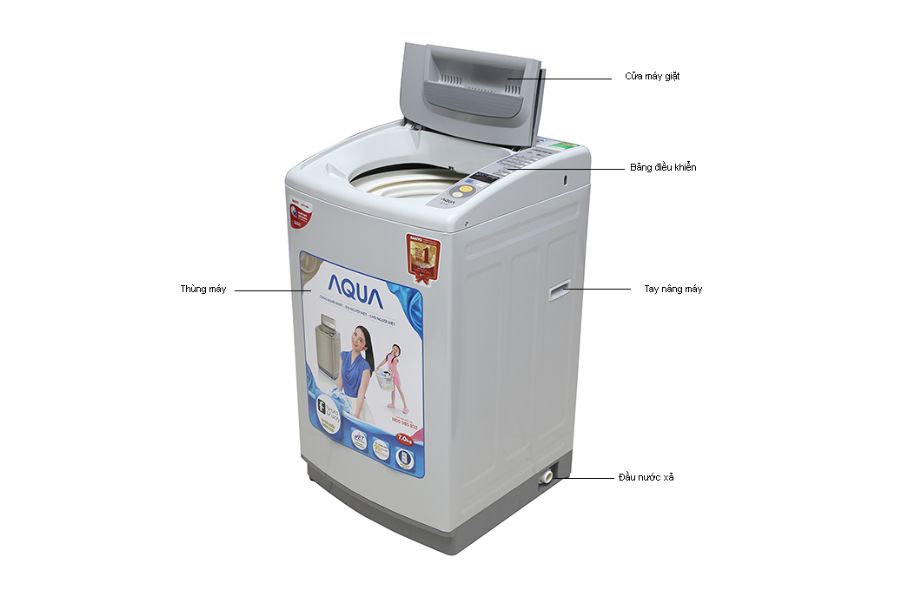 Cấu tạo máy giặt Aqua 7kg.