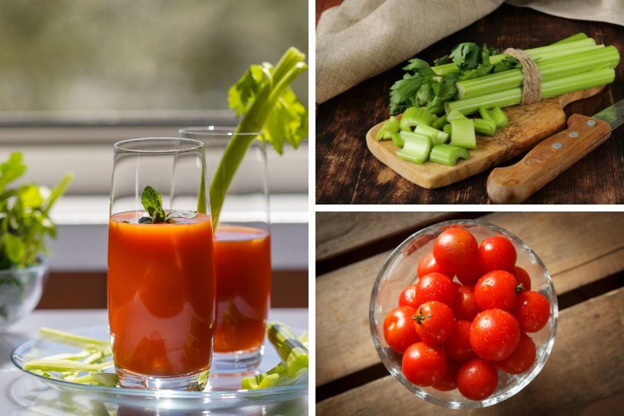 Uống cần tây mix cùng cà chua giúp lấy lại thân hình cân đối nhanh chóng