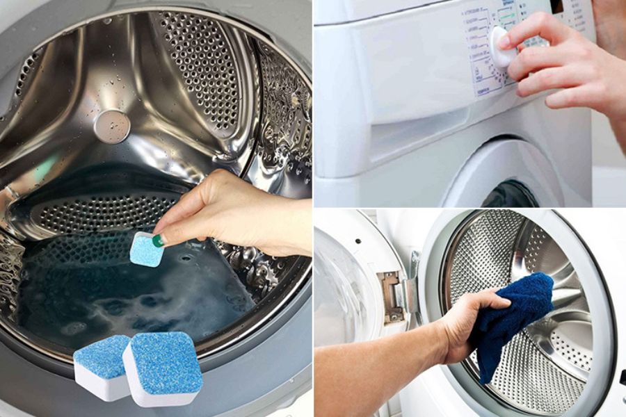 Quy trình vệ sinh máy giặt Samsung từ trong ra ngoài